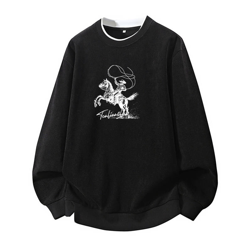 Tonlion T Shirts Unisex Crew Neck Moderate Mock Two Piece
