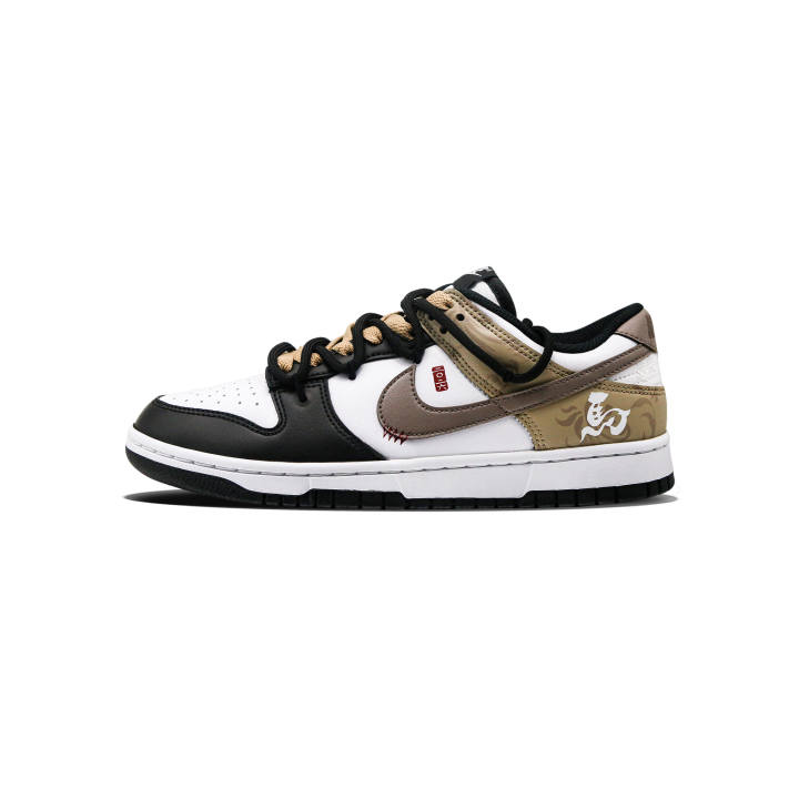 Nike Nike Dunk Dark Brown Tide Abrasion Resistant Low top Skateboard Shoes Unisex Earth Yellow