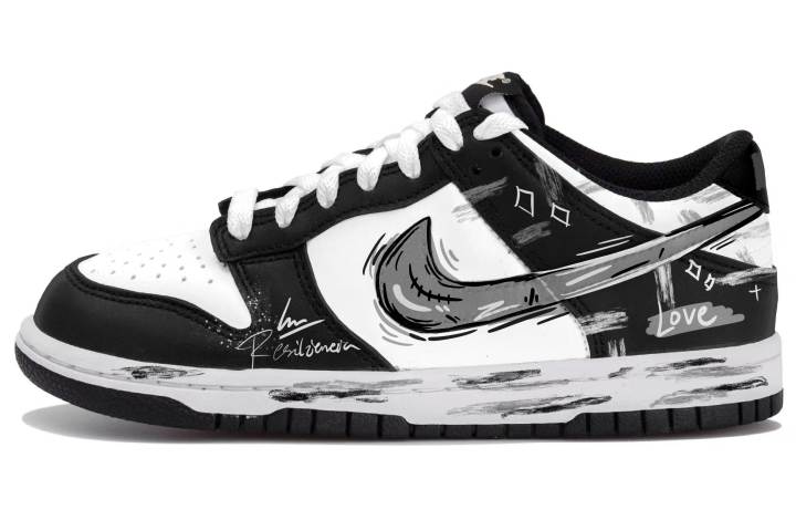 Nike Nike Dunk Low top Skateboard Shoes Unisex Black Gray