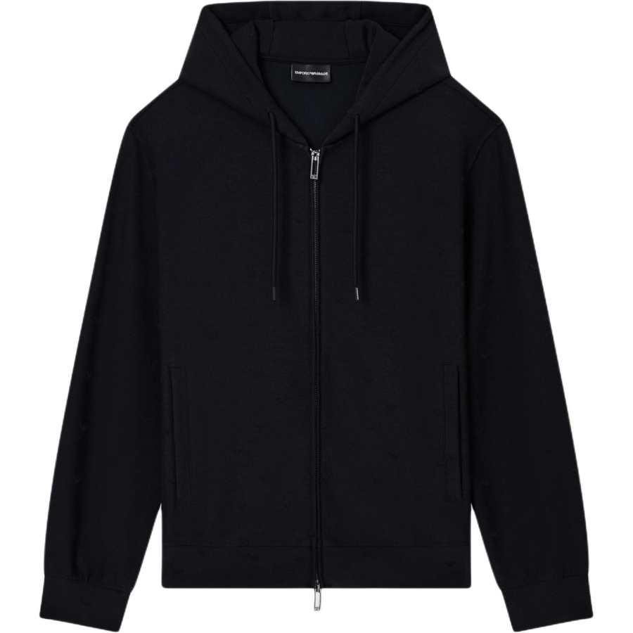 Emporio Armani Zip-Up Drawstring Hoodie