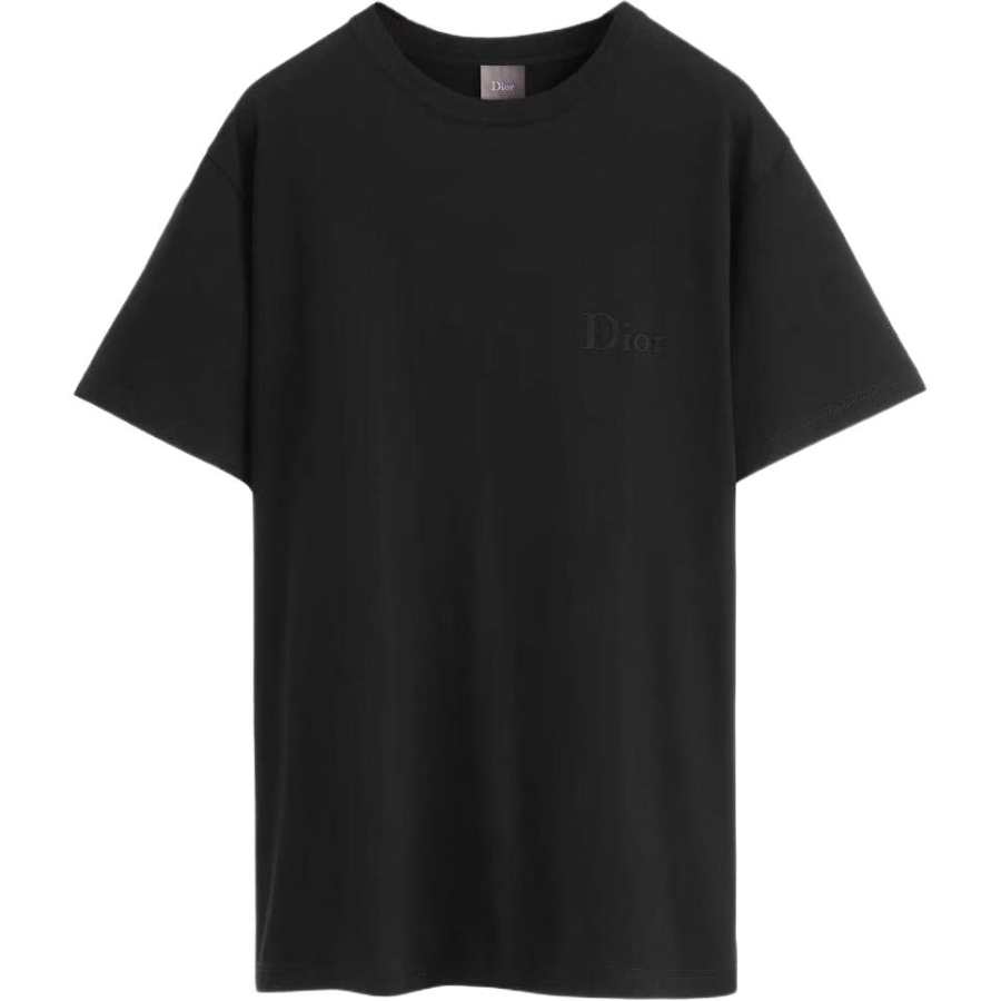 DIOR T Shirts Men's Black Crew Neck Moderate