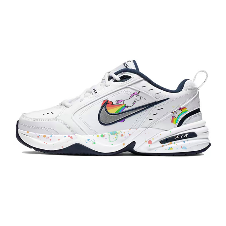 Nike Nike Air Monarch 4 Rainbow Feiyue Cute Style Low top Chunky Sneakers Unisex White Blue