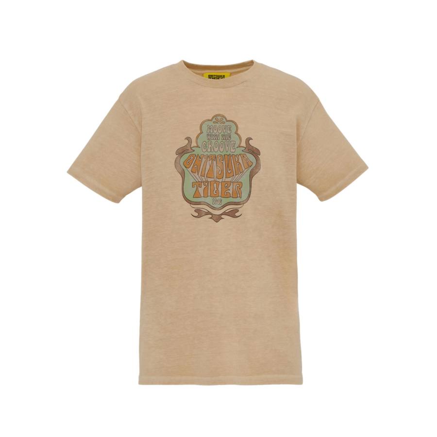 Onitsuka Tiger DENIVITA GRAPHIC TEE Short Sleeved T Shirts Men's Beige