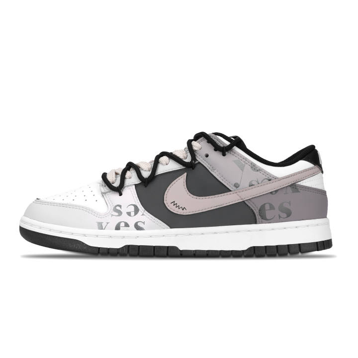 Nike Nike Dunk English Newspaper Leather Slip Resistant Abrasion Resistant Low top Skateboard Shoes Unisex Brown Black White