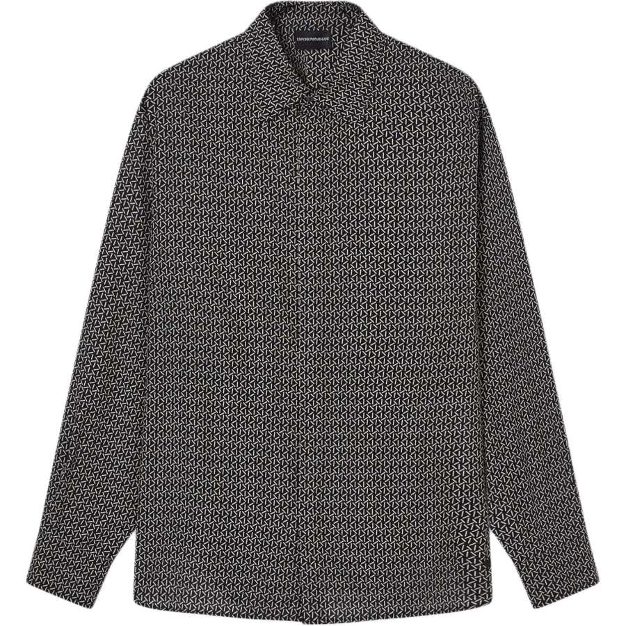 EMPORIO ARMANI Shirts Men's Black Lapel Moderate Other