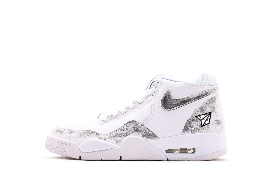 Nike Nike Flight Legacy Synthetic Leather Mid top Vintage Basketball Shoes Unisex White Gray