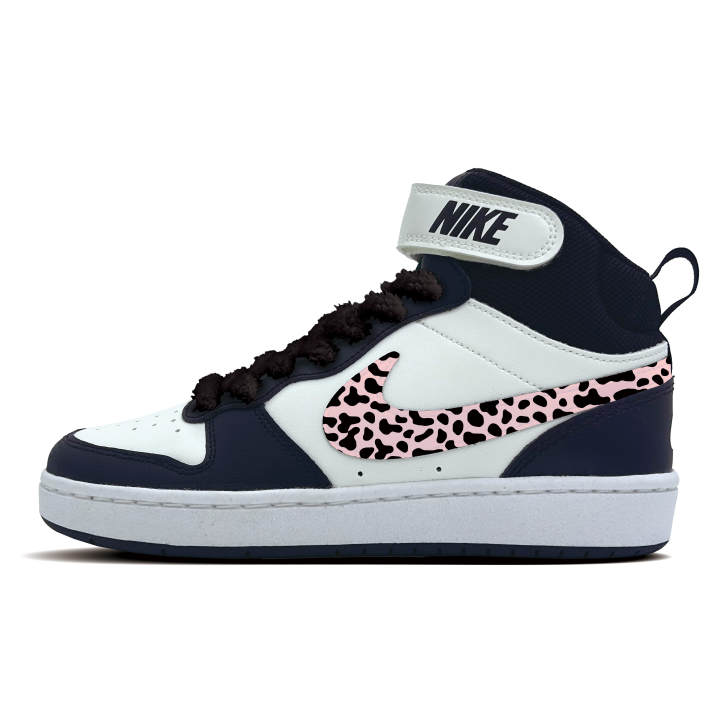 Nike Nike Court Borough 2 Night Cherry Blossom Panther Leather Abrasion Resistant Slip Resistant
