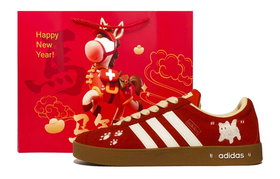 Adidas Adidas Vl Court Classic Slip Resistant Lightweight Non slip Lightweight Low top Skateboard Shoes Unisex China Red