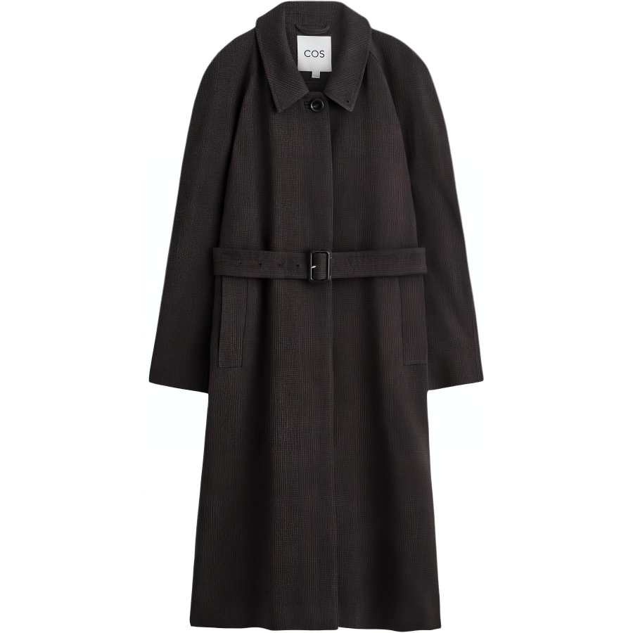 COS Trench Coats Women's Dark Brown Stand Collar Moderate