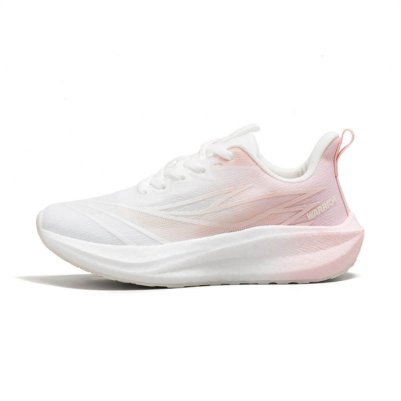 Warrior Cushioning Height Increasing Abrasion Resistant Lightweight Low top Running Shoes Women's White Light Pink
