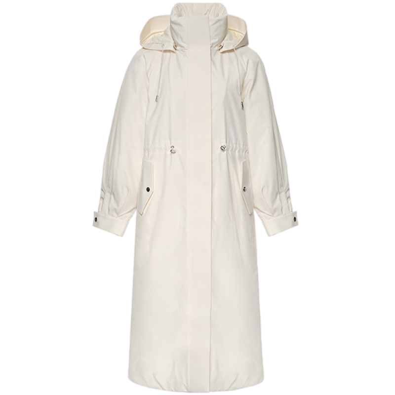 PINKO Down Jackets Women's Ecru Hooded Non Detachable Moderate Straight Fit