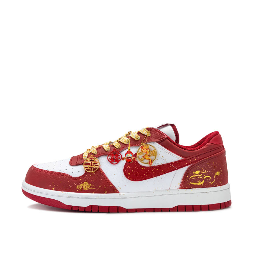 Nike Nike Big Auspicious Dragon And Phoenix Cushioning Low top Skateboard Shoes Men's Red