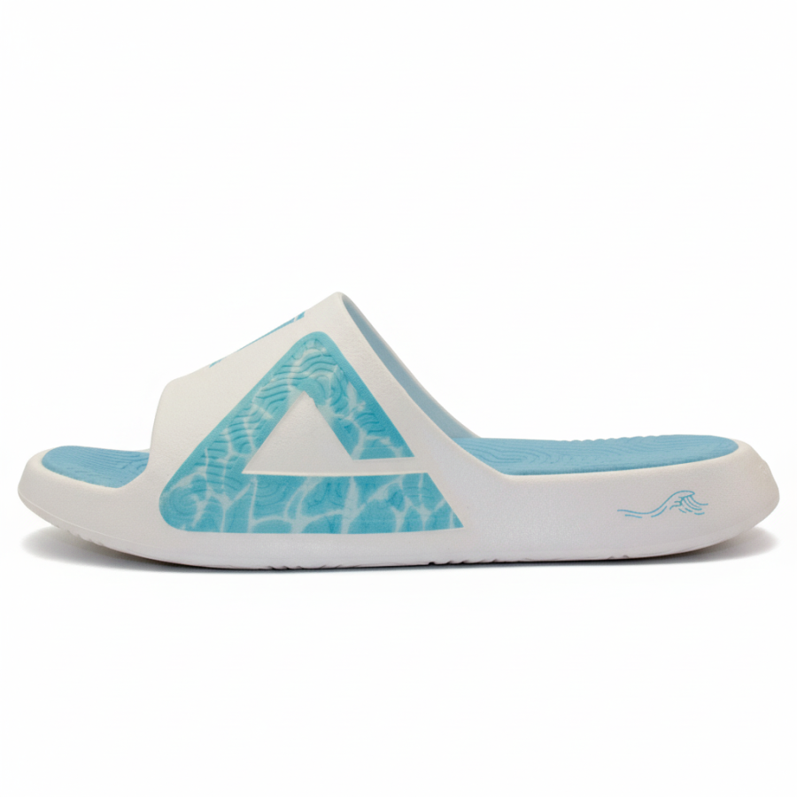 PEAK Taichi Classic Slippers EVA Slip Resistant Slide Slippers Unisex Milk White Light Blue