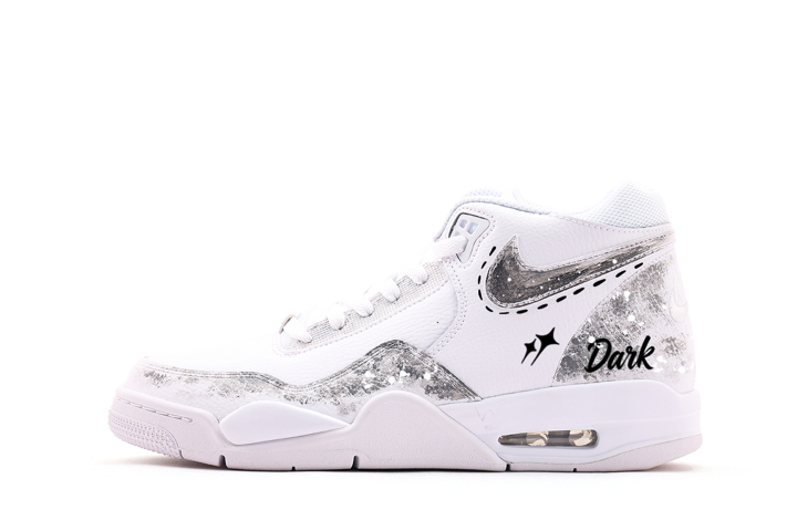 Nike Nike Flight Legacy Synthetic Leather Mid top Vintage Basketball Shoes Unisex White Gray