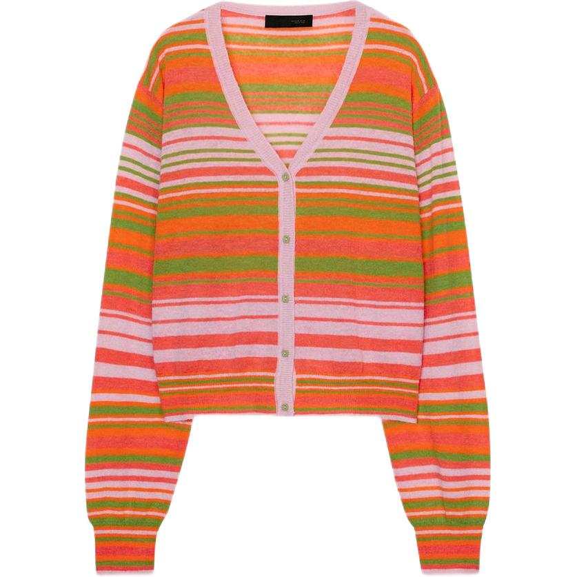 ZARA Sweaters Women's Multicolor V Neck Moderate Cardigan