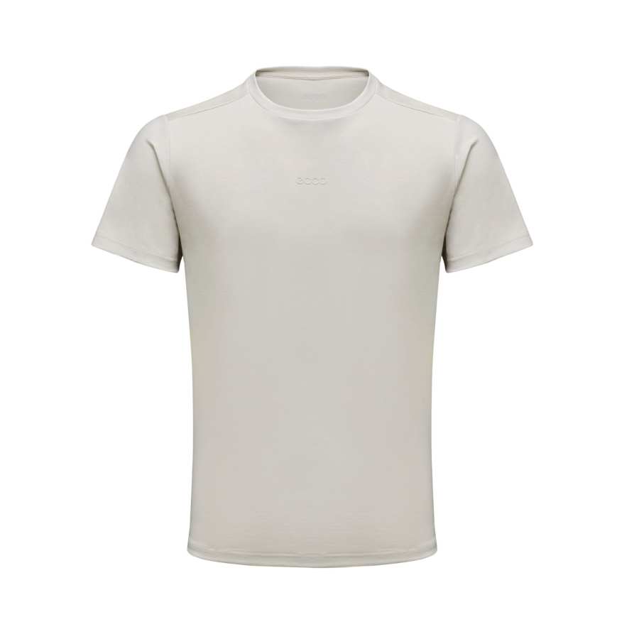 Ecco Ecco T Shirts Men's Sand Gray Crew Neck Moderate