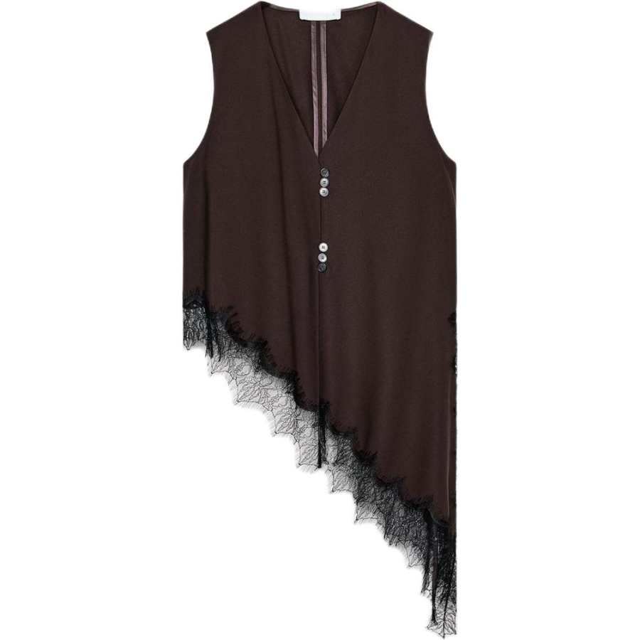 ZARA Tank Tops Women's Brown V Neck Other