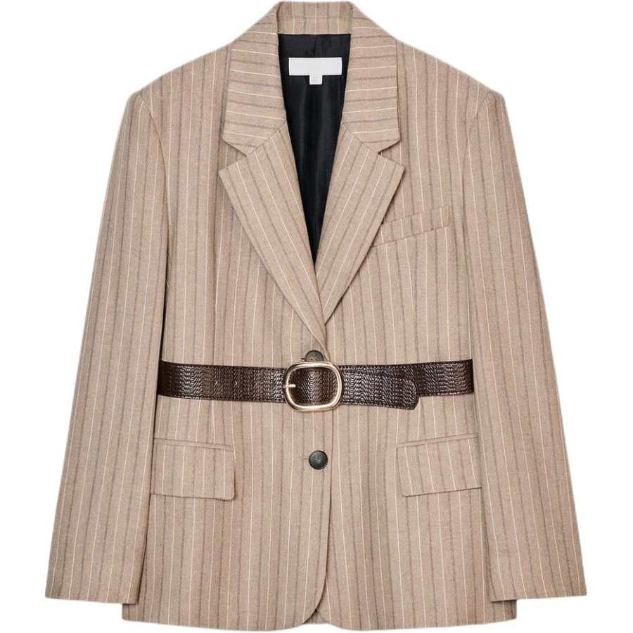 ZARA Business Suits Women's Camel/White Moderate