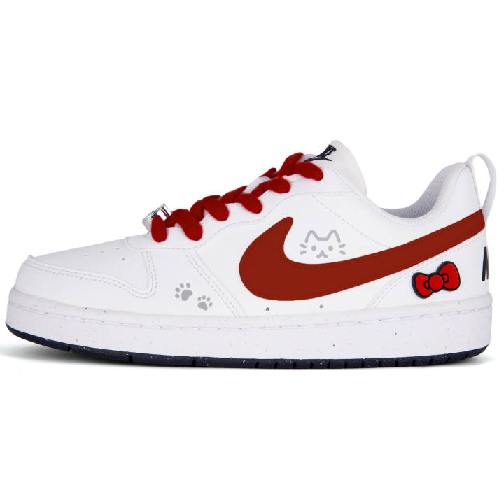 Nike Nike Court Borough Kitty Journal Leather Abrasion Resistant Abrasion Resistant Low top Skateboard Shoes White Kids'