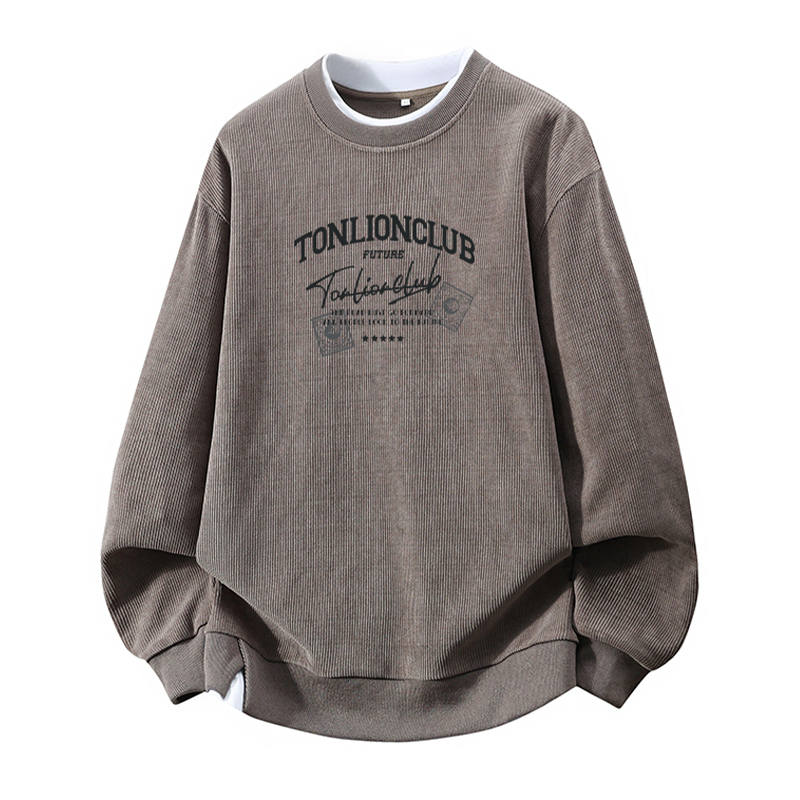 Tonlion T Shirts Unisex Crew Neck Moderate Mock Two Piece
