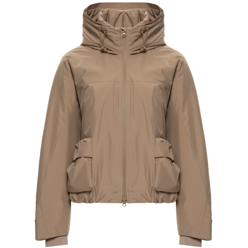 PINKO Down Jackets Women's Khaki Hooded