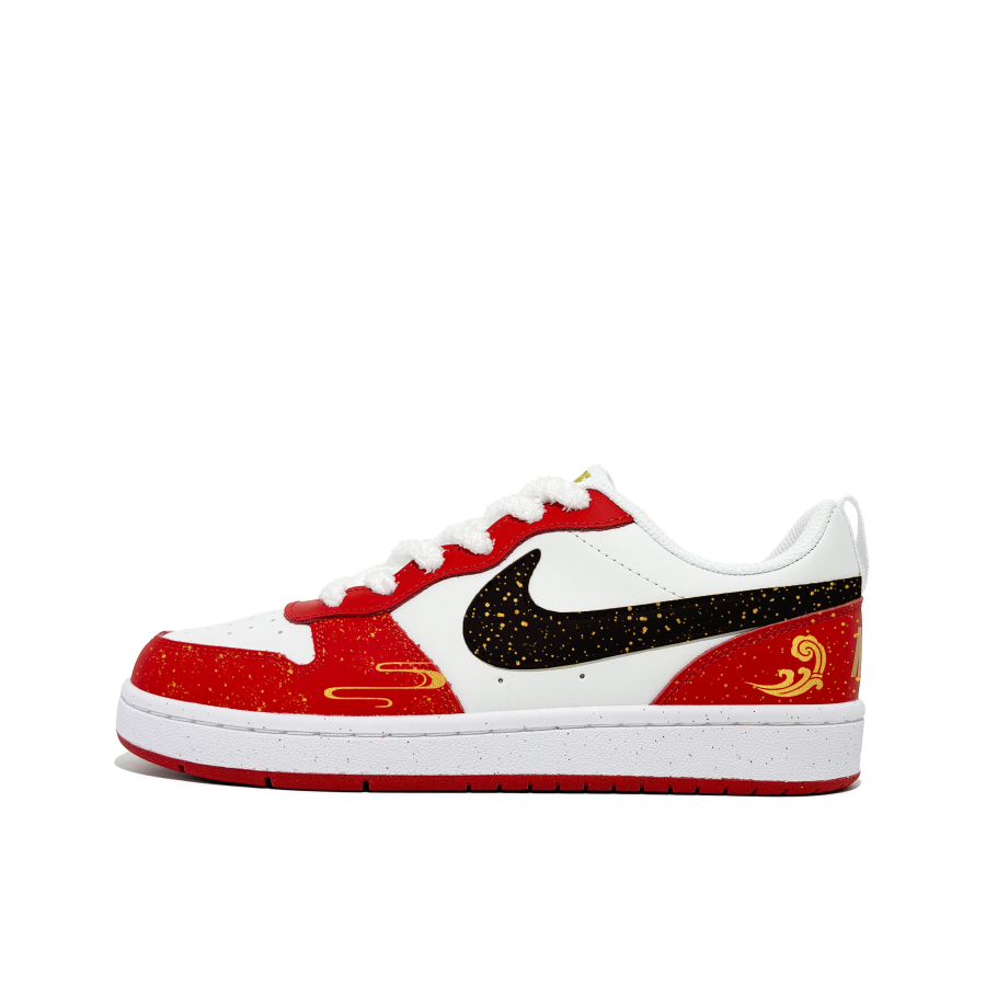 Nike Nike Court Borough Auspicious Clouds Abrasion Resistant Skateboard Shoes Red Teenagers