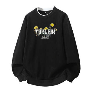 Tonlion T Shirts Unisex Crew Neck Moderate Mock Two Piece
