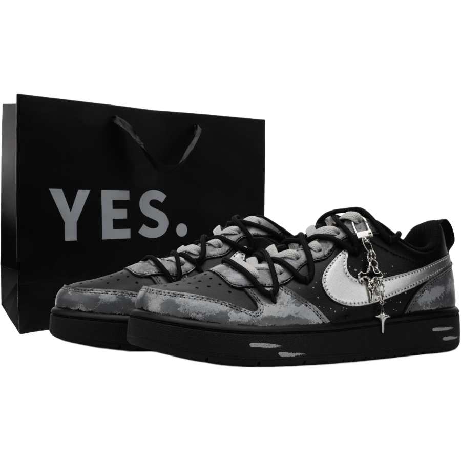 Nike Nike Court Borough Star Moon Synthetic Leather Slip Resistant Abrasion Resistant Slip Resistant Abrasion Resistant