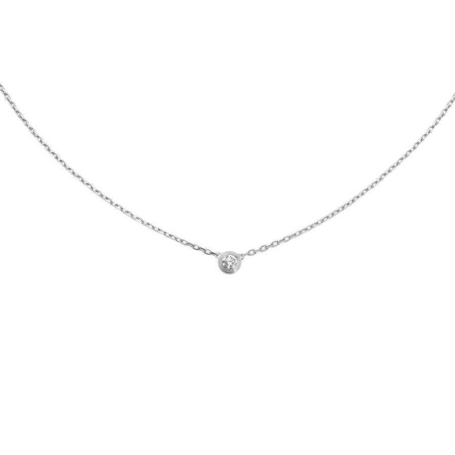 CARTIER D'AmourCartier D'Amour Diamond 18K White Gold Necklaces Unisex White Gold