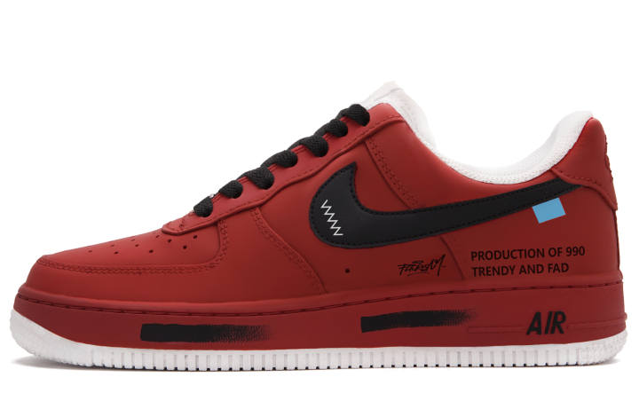 Nike Nike Air Force 1 Dahongpao Tea X Curve Low top Skateboard Shoes Unisex Red Black