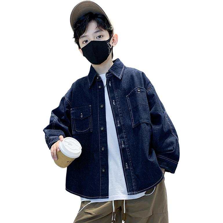 PLANDOO PLANDOO Kids Casual Shirts Lapel Thin