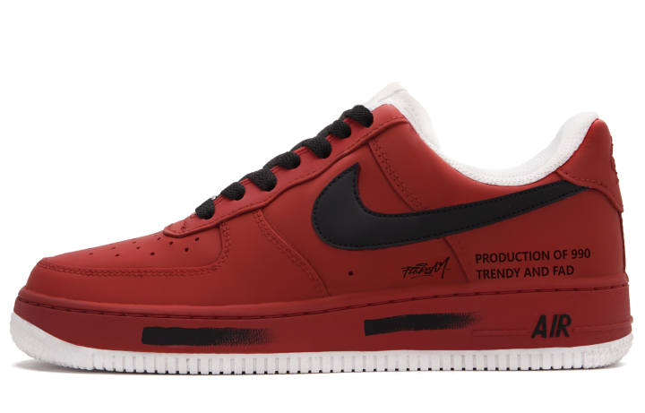 Nike Nike Air Force 1 Dahongpao Tea Xa Low top Skateboard Shoes Unisex Red Black