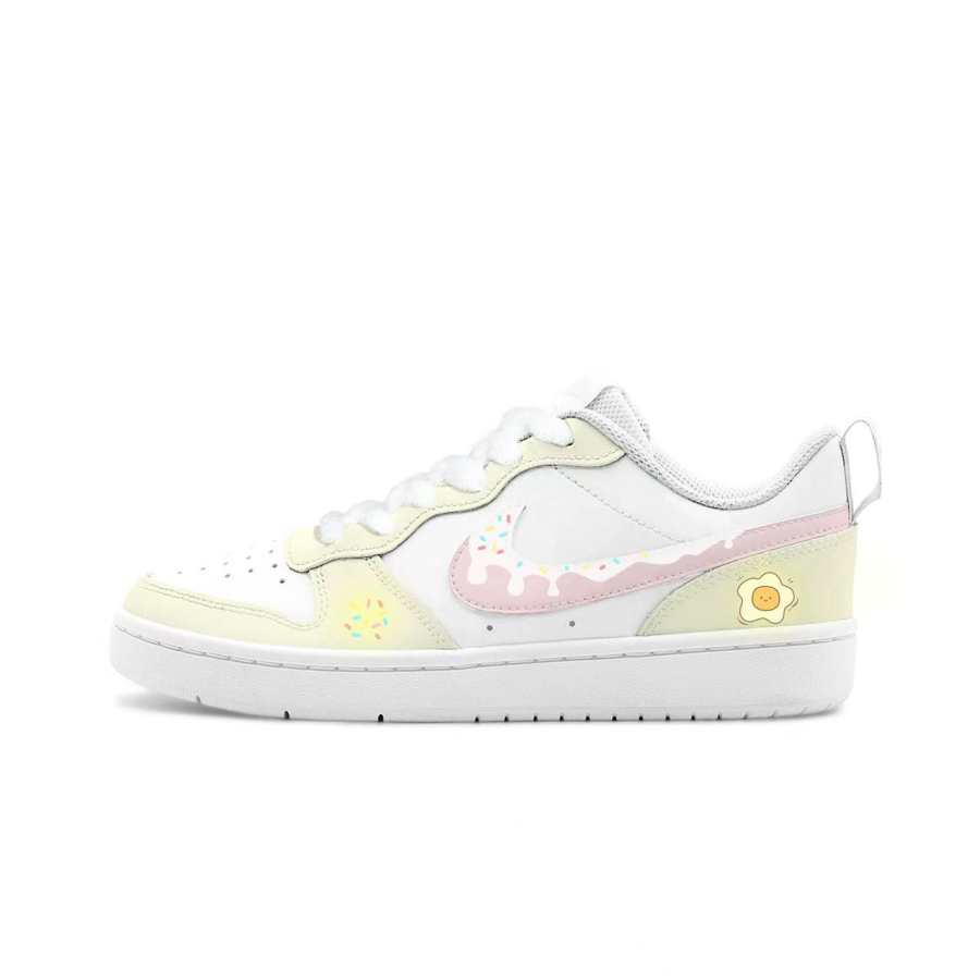 Nike Nike Court Borough Big Fish Manufacturing, Butter Runny Yolk Egg Leather Abrasion Resistant Breathable Low top