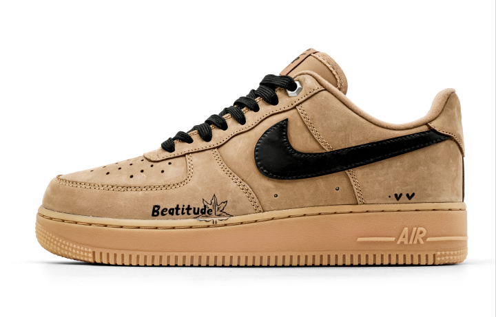 Nike Nike Air Force 1 Maple Collection Abrasion Resistant Slip Resistant Low top Skateboard Shoes Unisex Black Brown