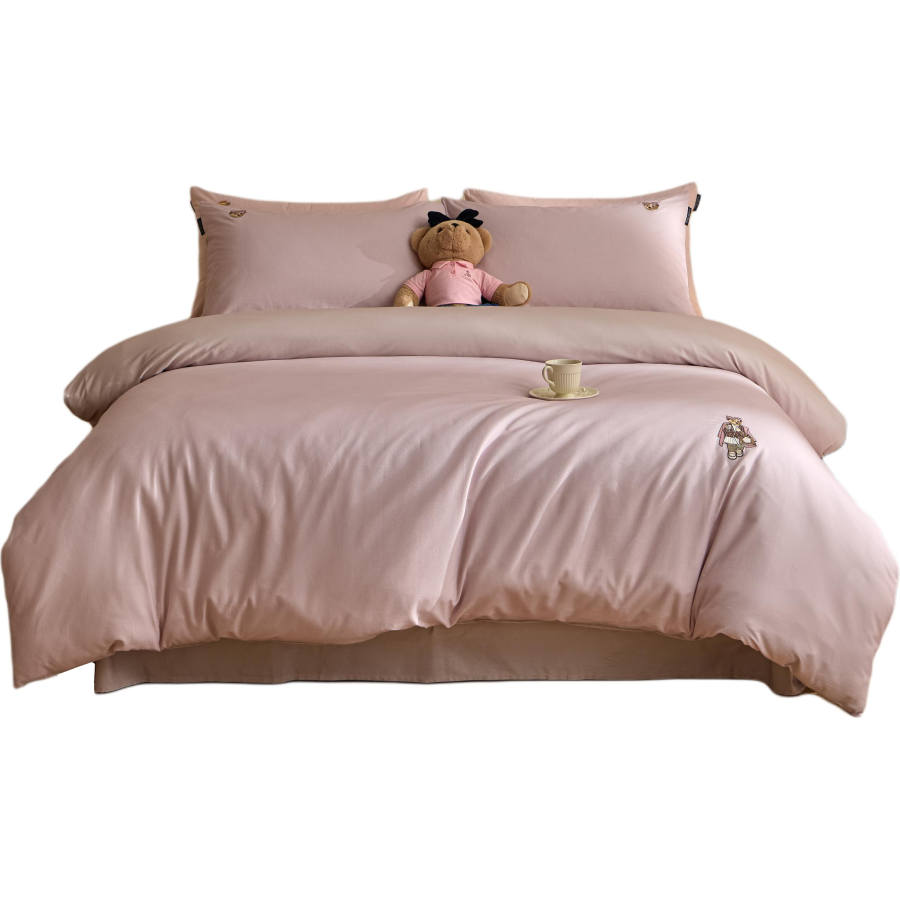 Teenie Weenie Bear Solid Color Minimalist Style Premium Aesthetic 100% Cotton Brushed Set Spring Fall