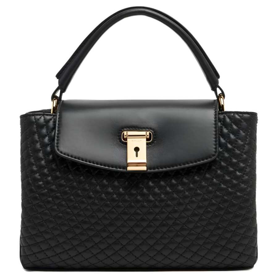 BALLY Lock Me Sheepskin Handbag Small Women's Black
