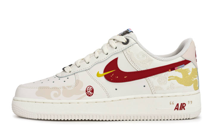 Nike Nike Air Force 1 Walking Planet, Striding Through The Clouds With Golden Trails Low top Skateboard Shoes Men's