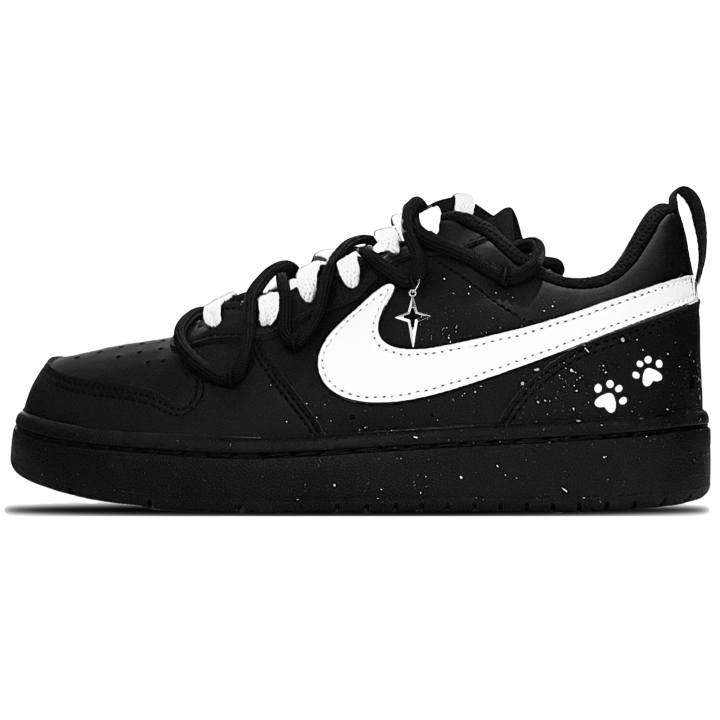 Nike Nike Court Borough Dark Night Star Leather Abrasion Resistant Slip Resistant Abrasion Resistant Slip Resistant Low top