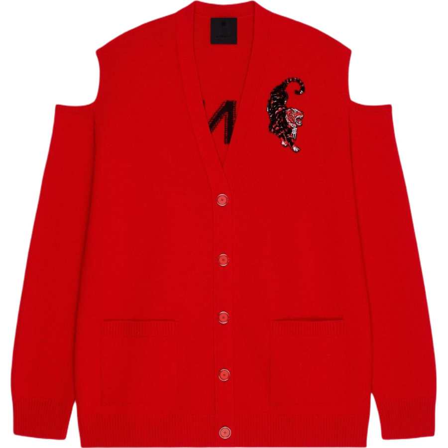 Givenchy Givenchy Cashmere Sweaters Women's Red V Neck Moderate