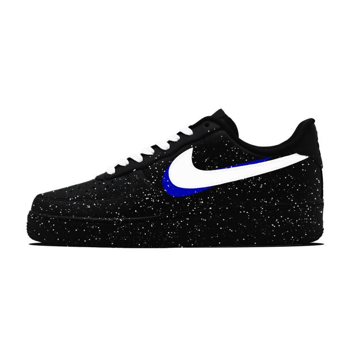 Nike Nike Air Force 1 Blue Star Eye Abrasion Resistant Slip Resistant Low top Skateboard Shoes Unisex Black White