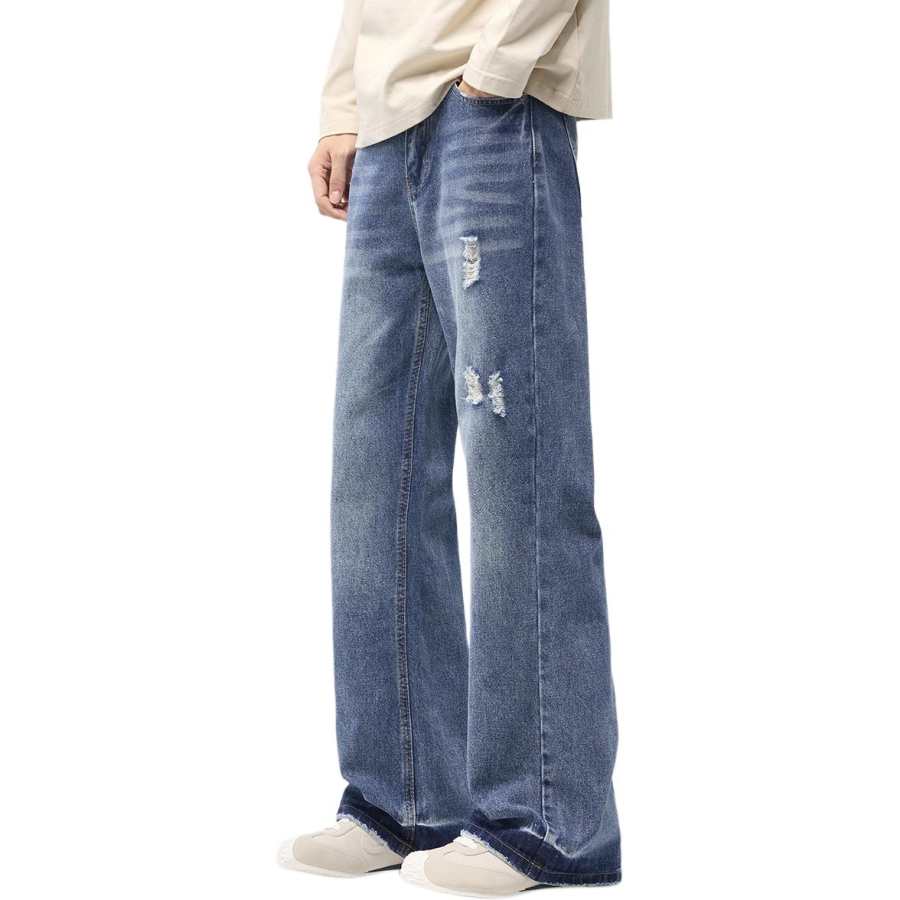Tonlion Jeans Unisex Denim Blue Moderate Straight Fit Pants