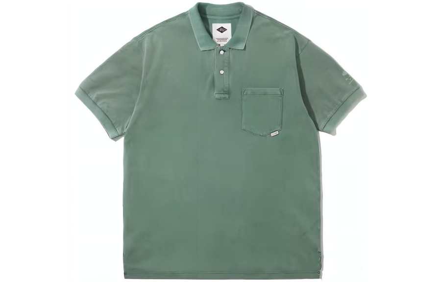 MADNESS Polo Shirts Men's Green Polo Collar Moderate Straight Fit