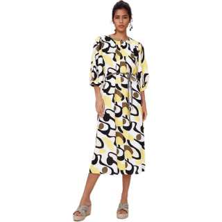 DVF Diane Von Furstenberg FW24 Short Sleeved Dress Women's Yellow