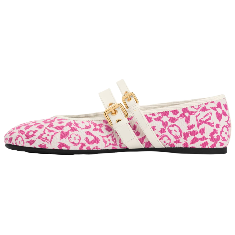 LOUIS VUITTON Bella Flat Mary Jane Shoes Women's Rose Pink