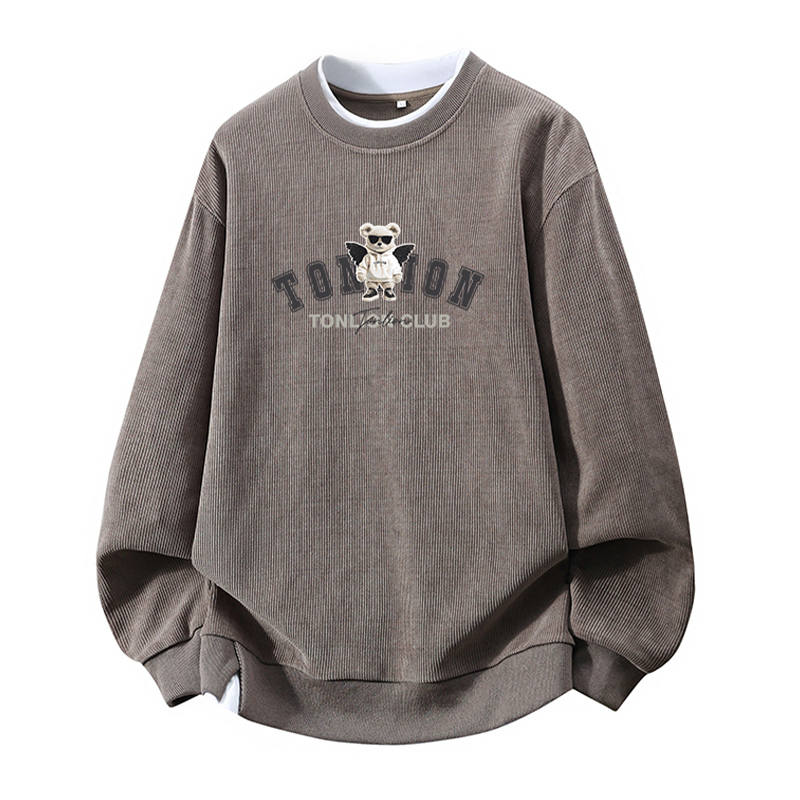 Tonlion T Shirts Unisex Crew Neck Moderate Mock Two Piece