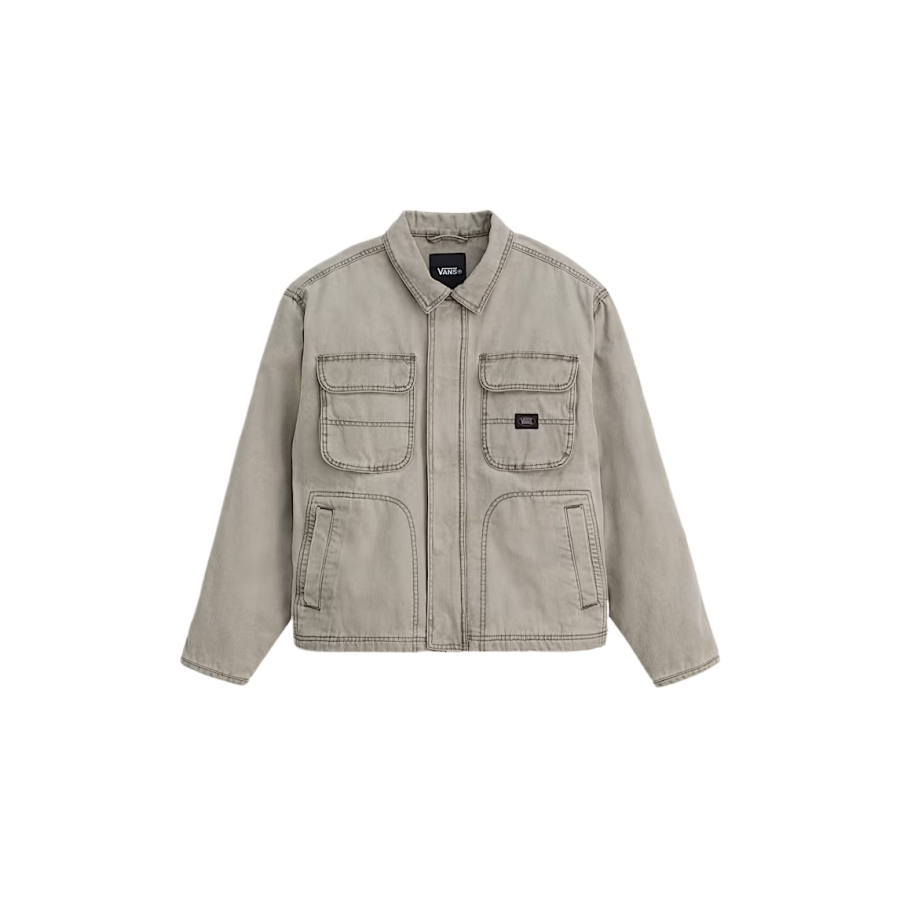 Vans Vans Jackets Men's Aluminum Gray Lapel Moderate Workwear
