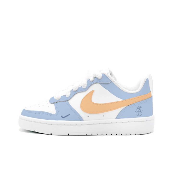 Nike Nike Court Borough 2 Icy Mist Warm Mango, Kung Fu Rabbit Leather Cushioning Abrasion Resistant Slip Resistant