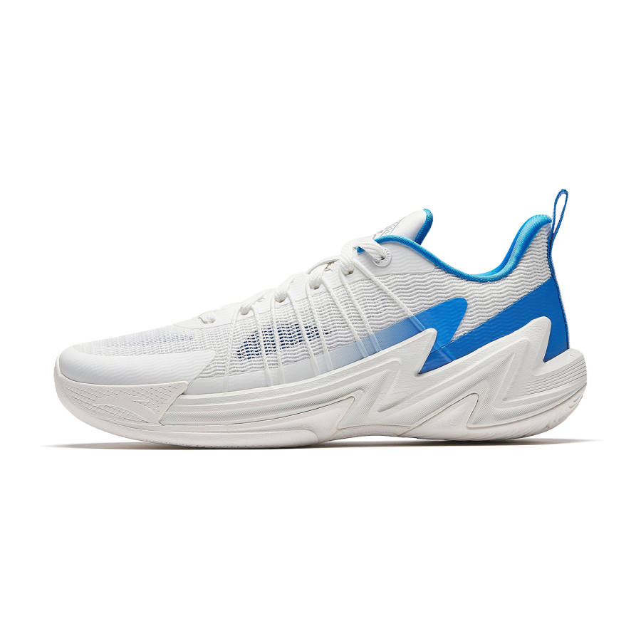 Anta Slip Resistant Abrasion Resistant Low top Basketball Shoes Men's White Blue