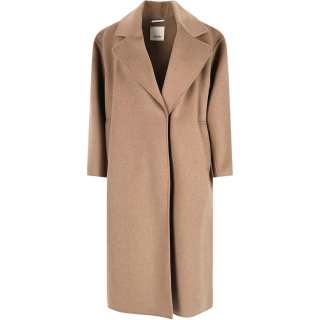'S MAX MARA Coats Women's Camel Lapel Moderate Straight Fit