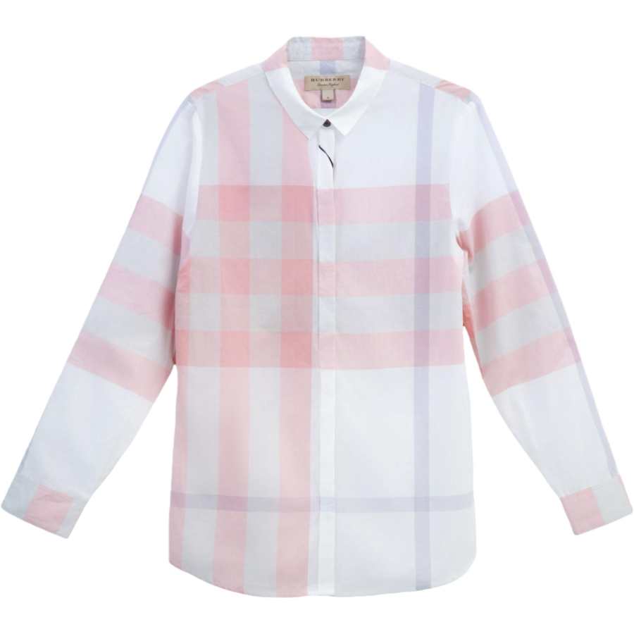 Burberry Shirts Women's Pink Lapel Moderate Straight Fit